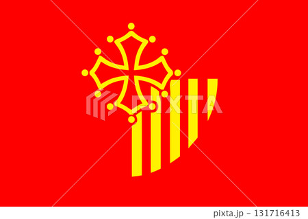 Flag, until 2004, of the region Languedoc-Roussillon in France Flag, until 2004, of the region Languedoc-Roussillon in France 131716413