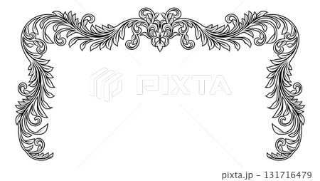 Filigree Heraldic Crest Motif Floral Pattern Frame Filigree Heraldic Crest Motif Floral Pattern Frame 131716479