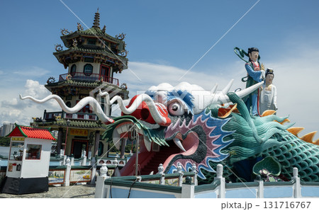 Spring and Autumn Pavilions, a Taoist temple complex located on Lotus Lake in Zuoying District, Kaohsiung 131716767