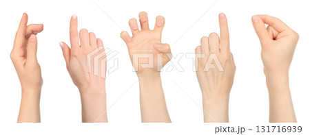 Set of hand gestures isolated on transparent background 131716939