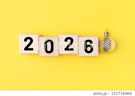 Wooden cubes with numbers of the New Year 2026 Wooden cubes with numbers of the New Year 2026 131716968