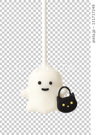 おばけと黒猫バッグのかわいいキャンディ・ハロウィンのかわいいイラスト 131717249