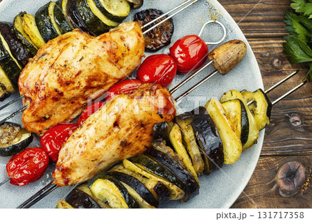 Baked chicken breast, meat fillet. Baked chicken breast, meat fillet. 131717358