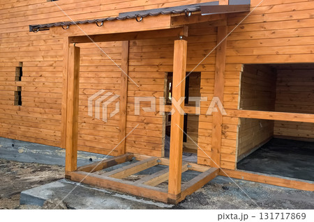 Constructed from wooden log house, wooden house. 131717869