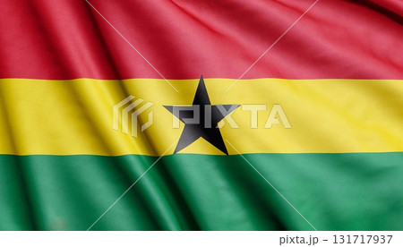 folded flag of Ghana with visible satin texture 131717937