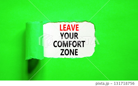 Leave your comfort zone symbol. Concept words Leave your comfort zone on beautiful white paper. Beautiful green paper background. Business psychological Leave your comfort zone concept. Copy space. Leave your comfort zone symbol. Concept words Leave your comfort zone on beautiful white paper. Beautiful green paper background. Business psychological Leave your comfort zone concept. Copy space. 131718756