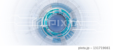 Abstract  technology wireframe circuit lines with data concept background 131719081