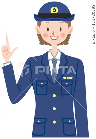 説明する女性警官のイラスト 説明する女性警官のイラスト 131720395