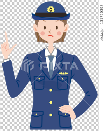 注意する女性警官のイラスト 131720398