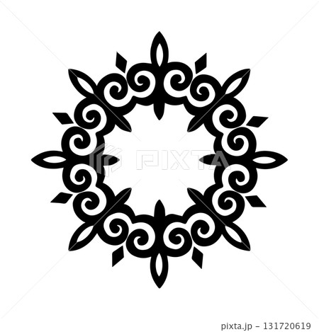 Kyrgyz Ornamental Pattern Vector Traditional Central Asian Ethnic Design with Decorative Swirls for Textile and Cultural Projects Kyrgyz Ornamental Pattern Vector Traditional Central Asian Ethnic Design with Decorative Swirls for Textile and Cultural Projects 131720619