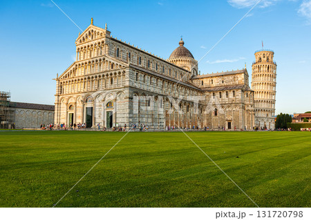 the world famous Piazza dei Miracoli in Pisa. the construction of the cathedral was begun in 1064 131720798