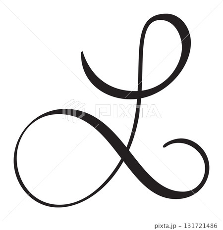 Black calligraphic vector letter L hand drawn forming part an elegant alphabet and initial design projects Black calligraphic vector letter L hand drawn forming part an elegant alphabet and initial design projects 131721486