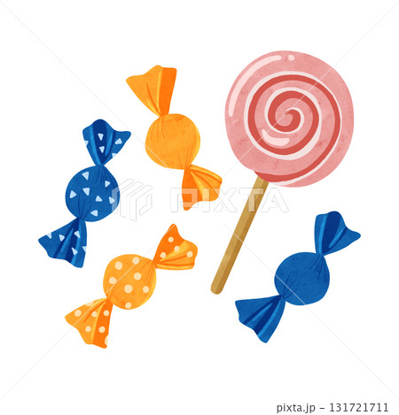 キャンディセット　水彩風手描きイラスト 131721711