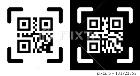 High-Contrast Dual QR Code Icon with Scanning...のイラスト素材 [131722558] - PIXTA