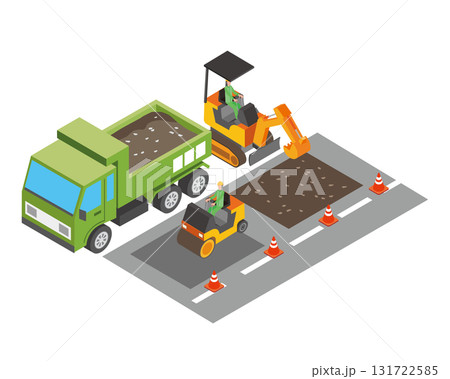 道路工事 131722585