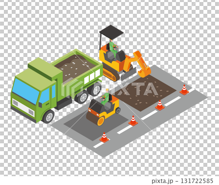 道路工事 131722585