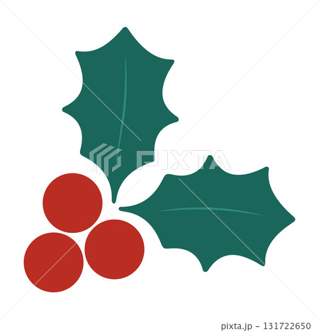 かわいいヒイラギの葉と実のベクターイラスト_クリスマスと冬の素材 かわいいヒイラギの葉と実のベクターイラスト_クリスマスと冬の素材 131722650