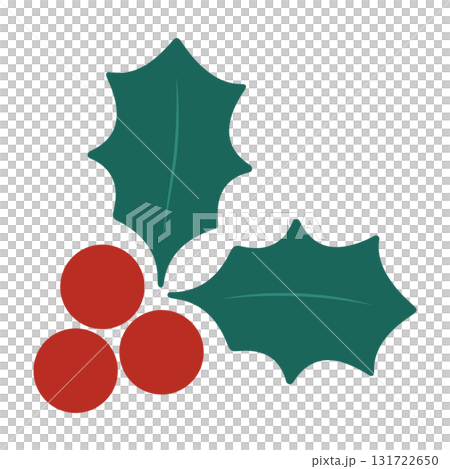 かわいいヒイラギの葉と実のベクターイラスト_クリスマスと冬の素材 かわいいヒイラギの葉と実のベクターイラスト_クリスマスと冬の素材 131722650