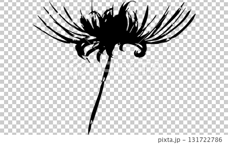 彼岸花のシルエットイラスト｜曼珠沙華｜秋の花ベクター素材 131722786