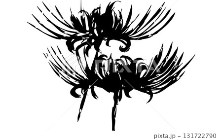 彼岸花のシルエットイラスト｜曼珠沙華｜秋の花ベクター素材 131722790