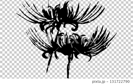 Silhouette illustration of red spider lily | Red spider lily | Autumn flower vector material 131722790