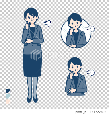 一位中年女商人嘆息的插圖 131722896