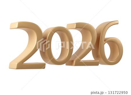 2026 3D numbers Happy New Year. christmas celebration Holiday transparent design background gold 2026 3D numbers Happy New Year. christmas celebration Holiday transparent design background gold 131722950
