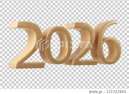 2026 3D numbers Happy New Year. christmas celebration Holiday transparent design background gold 2026 3D numbers Happy New Year. christmas celebration Holiday transparent design background gold 131722950