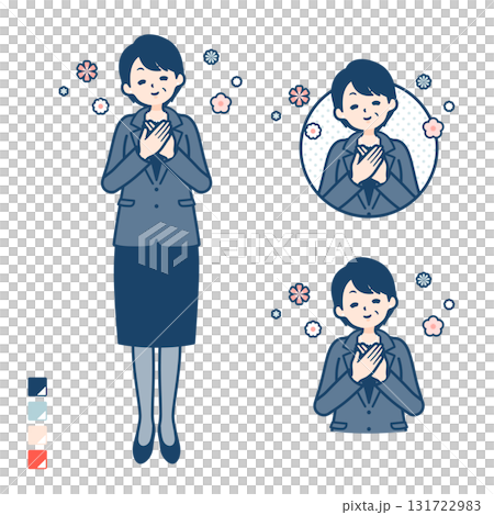 一位中年女商人放鬆的插圖 131722983