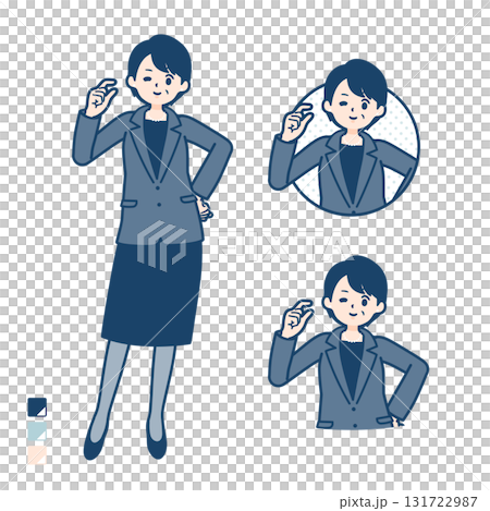 一位中年女商人做小手勢的插圖 131722987
