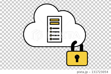 雲端安全性 Web 伺服器的線條繪製圖標 131723054