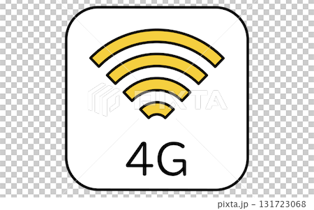 ネットワークのイメージイラスト、4Gの線画アイコン ネットワークのイメージイラスト、4Gの線画アイコン 131723068