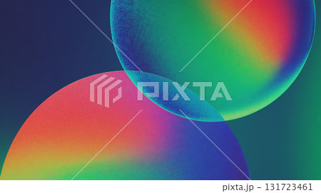 Colorful gradient background with grainy texture featuring vibrant overlapping circles in a modern and trendy design 131723461