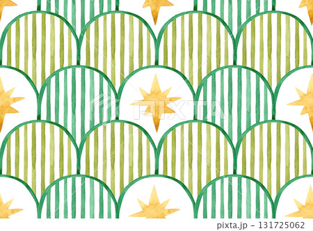 Retro Christmas pattern. Watercolor geometric print. 131725062