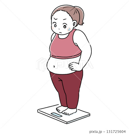 体重計に乗る女性 131725604