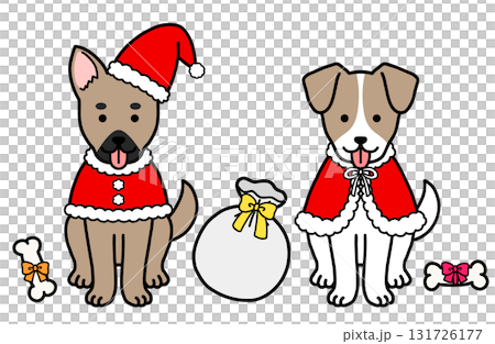 穿著聖誕服裝的狗、救援犬和混種狗 131726177