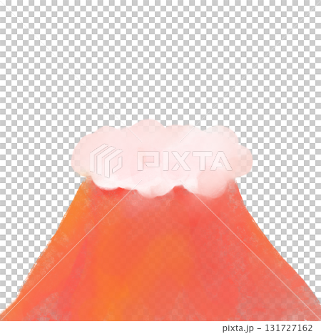 Watercolor illustration of red Mount Fuji 131727162