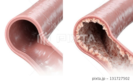 Healthy vs Atherosclerotic Coronary Artery Comparison 131727502