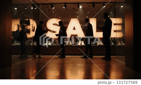 Evening Shoe Store Sale with Warm Light and Final Hours Promotional Banners Evening Shoe Store Sale with Warm Light and Final Hours Promotional Banners 131727569