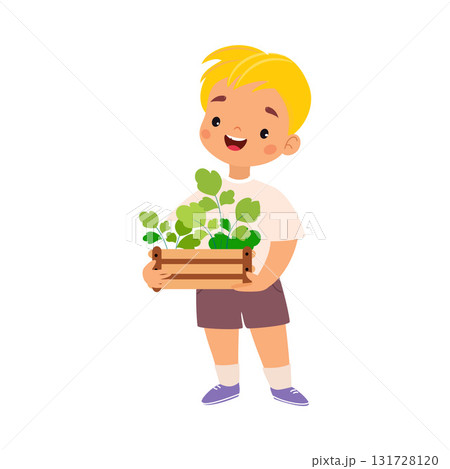 Boy Character Enjoy Plant Cultivation and Gardening Vector Illustration Boy Character Enjoy Plant Cultivation and Gardening Vector Illustration 131728120