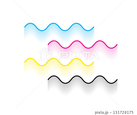 modern cmyk colors wavy line background design 131728175