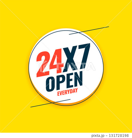 24 hours and 7 days everyday open service background 131728198