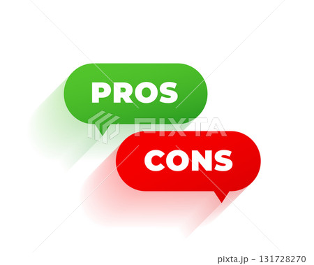 flat chat bubble with pros and cons text design 131728270