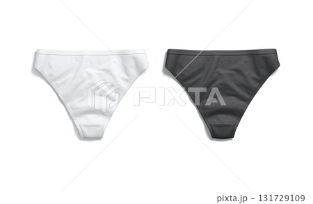 Blank black and white women bikini underwear mockup, top back 131729109