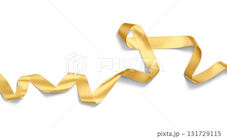 Blank gold satin ribbon mockup, top view 131729115