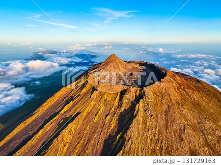 Panorama of Mount Pico at Sunset. Pico Island, Azores. Portugal. Aerial View 131729163