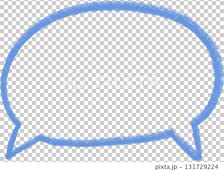 Crayon-style light blue oval speech bubble Crayon-style light blue oval speech bubble 131729224