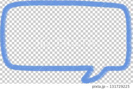Crayon-style light blue square speech bubble Crayon-style light blue square speech bubble 131729225