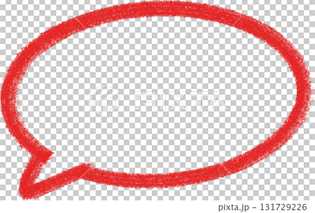 蠟筆畫的紅色橢圓形對話泡泡 131729226