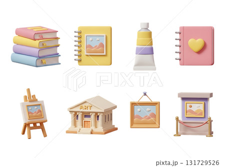 3D Icons Illustrating Art Education and Creative Pursuits 3d icon creativity isolated on a transparent background 131729526